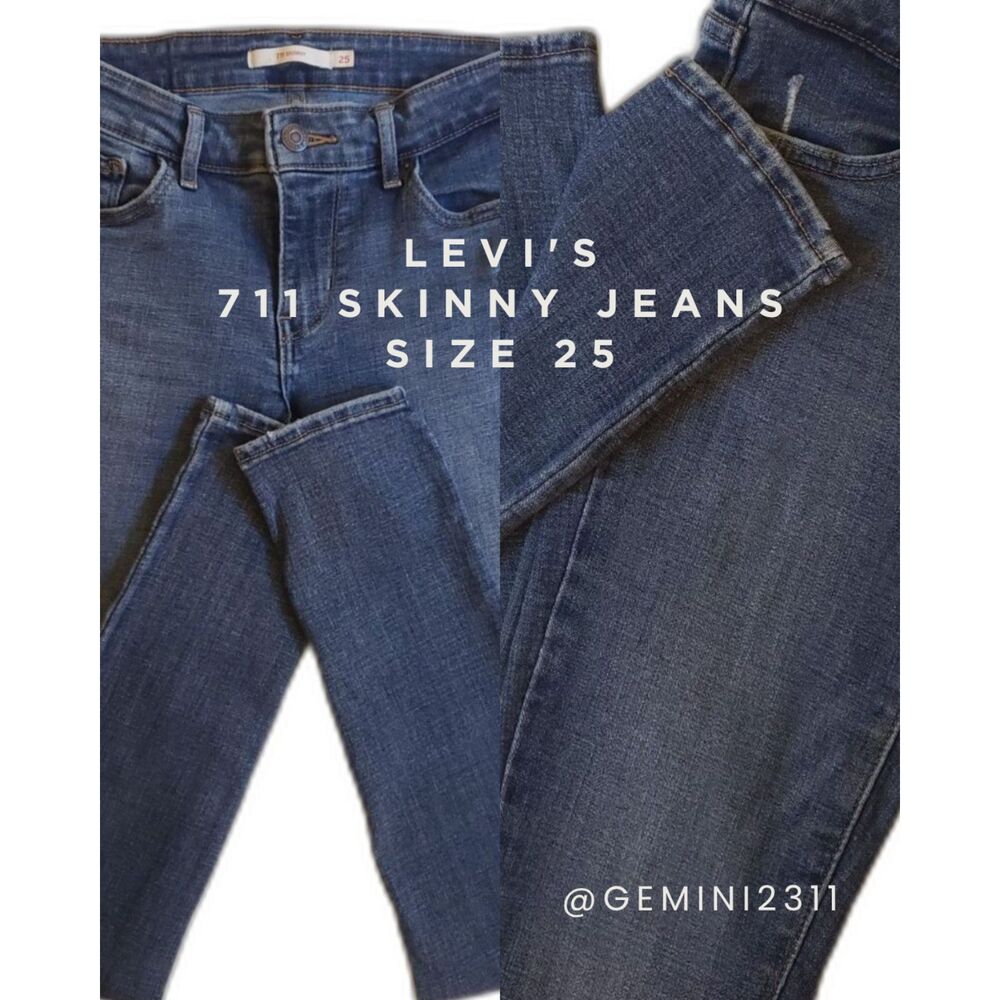 Levi's - 711 Skinny Jeans - Blue - Women Size 25 - Picture 1 of 8
